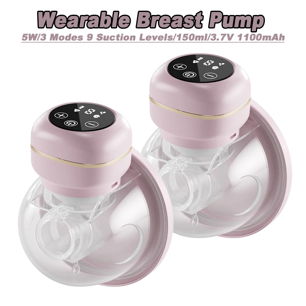 

Переносной молокоотсос Портативный электрический молокоотсос Hands Free 3 режима 9 уровней всасывания Низкий уровень шума с силиконовым фланцем 26 мм 150 мл