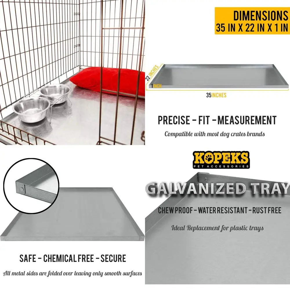 

Heavy-Duty Leak & Rust-Resistant Metal Trays, Dog Crates, Pet Enclosures, Restaurant Grease Traps, and Floor Protection