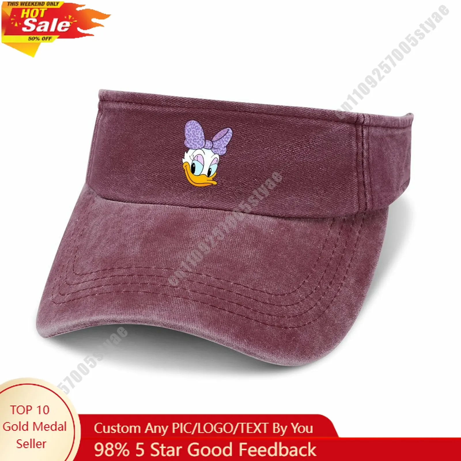 

Daisy Duck Open Top Hat Disney Cartoon Custom Design Your Photos Logo Text Fashionable Item Perfect Holiday Gift Denim Hat
