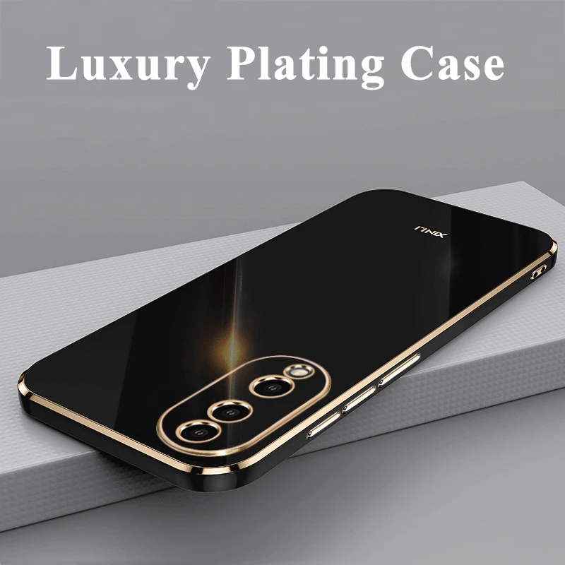 Luxury Plating Case for Honor 90 5G 90 Lite Soft Silicone Square Shockproof Phone Back Cover for Huawei Honor 70 50 Lite