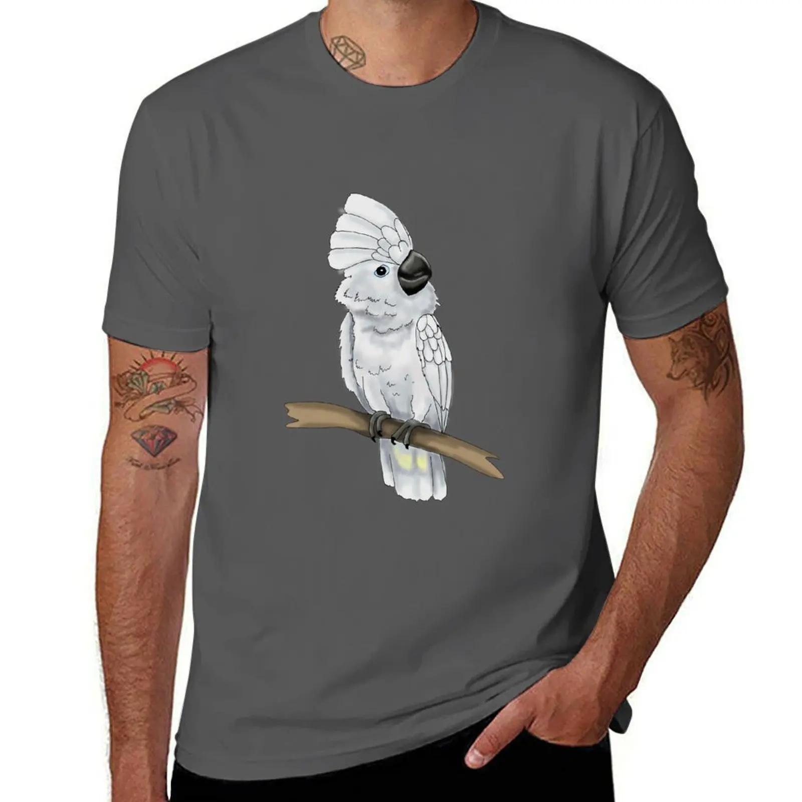 Umbrella Cockatoo T-Shirt Simple Print Design T-Shirt