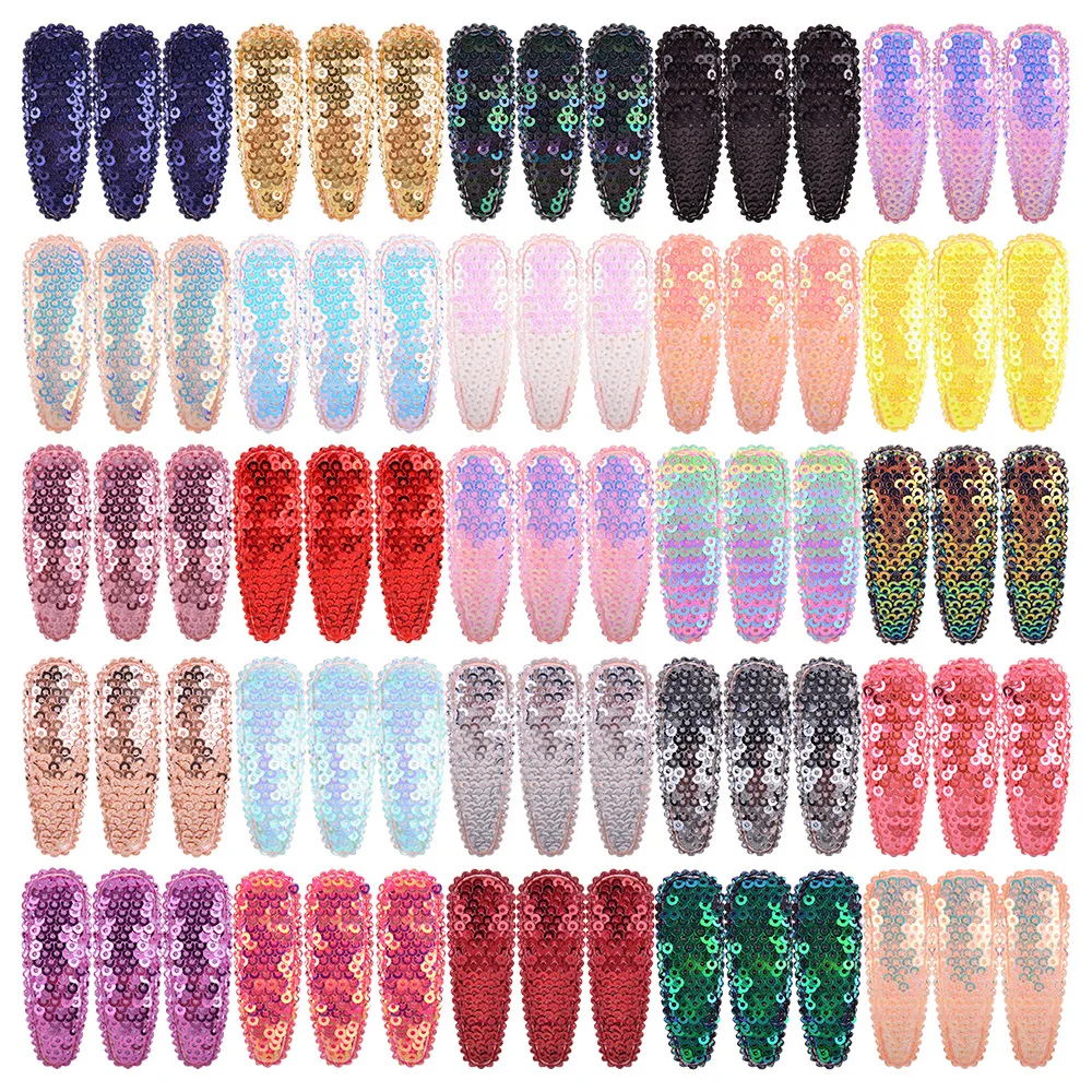 10Pcs Fashion Gradient Sequins Hair Clips Kids Baby Girls Handmade Hairpins BB Clips Newborn Barrettes Headwear Hair Accessories