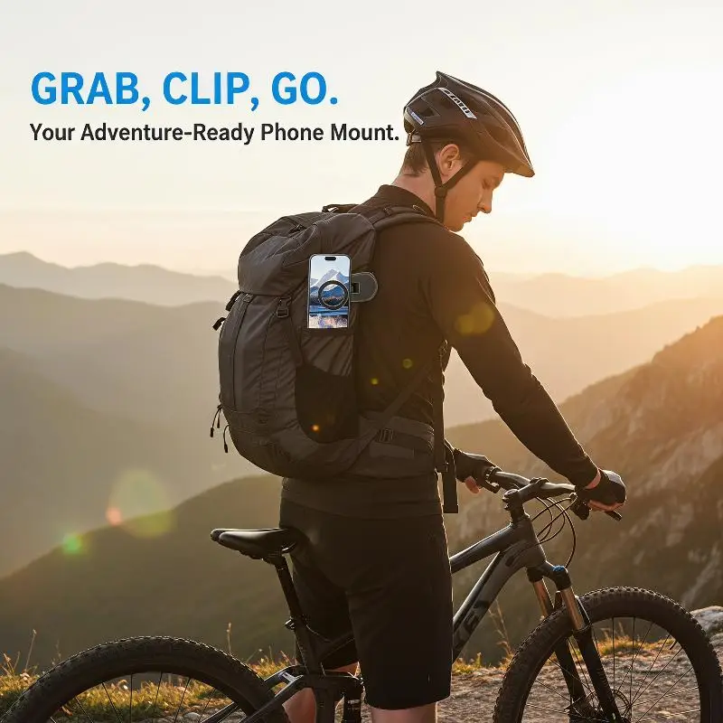 

3-in-1 Waterproof Magnetic Phone Holder Suction Mount Adjustable Portable Stand for Bathroom Shower Outdoor Trip Use