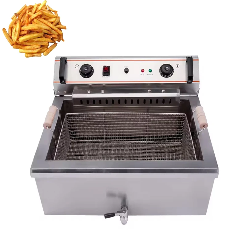 Commercial Electric Deep Fryer 4800W Stainless Steel Countertop Fryer for Fried Chicken French Fries