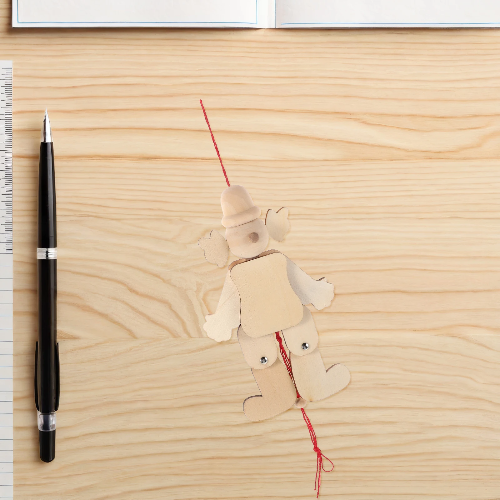 6 uds. De payaso de cuerda de madera: marionetas, marionetas de cuerda para fiesta temática de circo infantil, actividad artesanal DIY, teatro hecho a mano