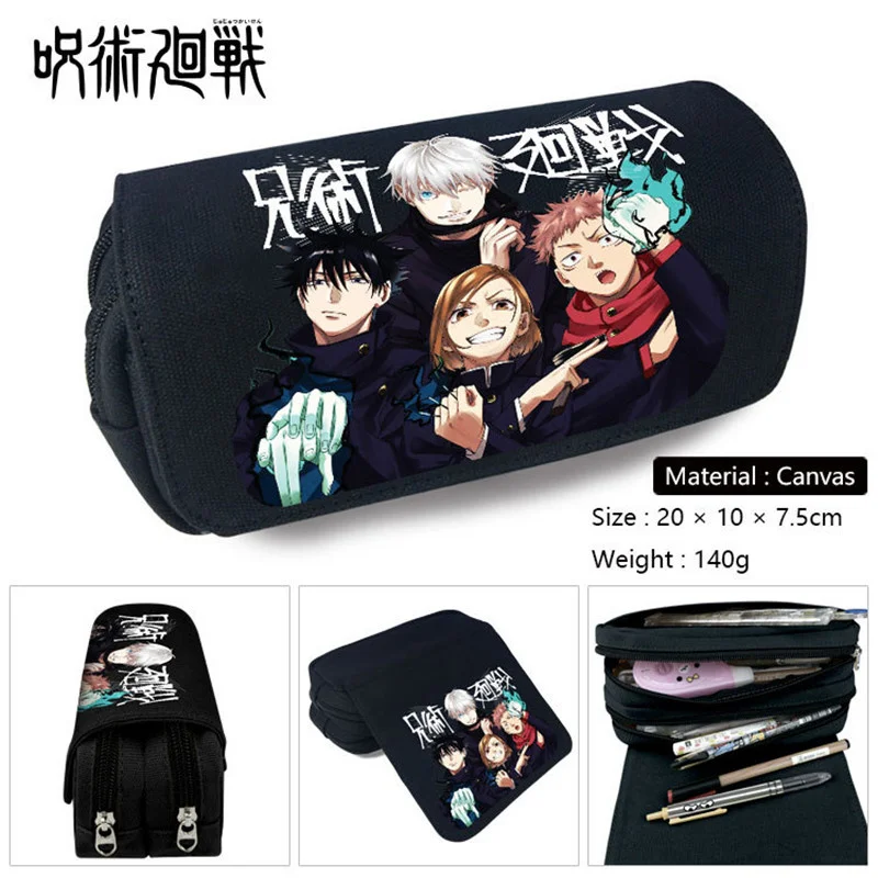 New Jujutsu Kaisen Itadori Yuji Pencil Case Student School Pen Zipper Stationery Bag Cartoon Boys Girls Make-up Cosmetic Case