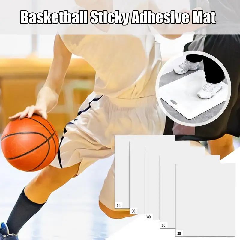 

15x18in Basketball Sticky Adhesive Mat Basketball Grip Mat Slipp Nott Basketball Traction Mat Replaceable Sheets Sticky Pad