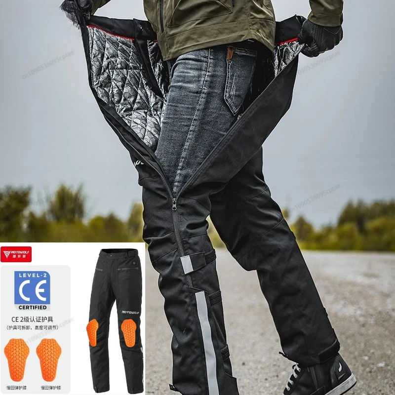 CE Protective Motorcycle Winter Pants: Electric Heating Quick-Release Moto Trousers with Windproof & Waterproof Design