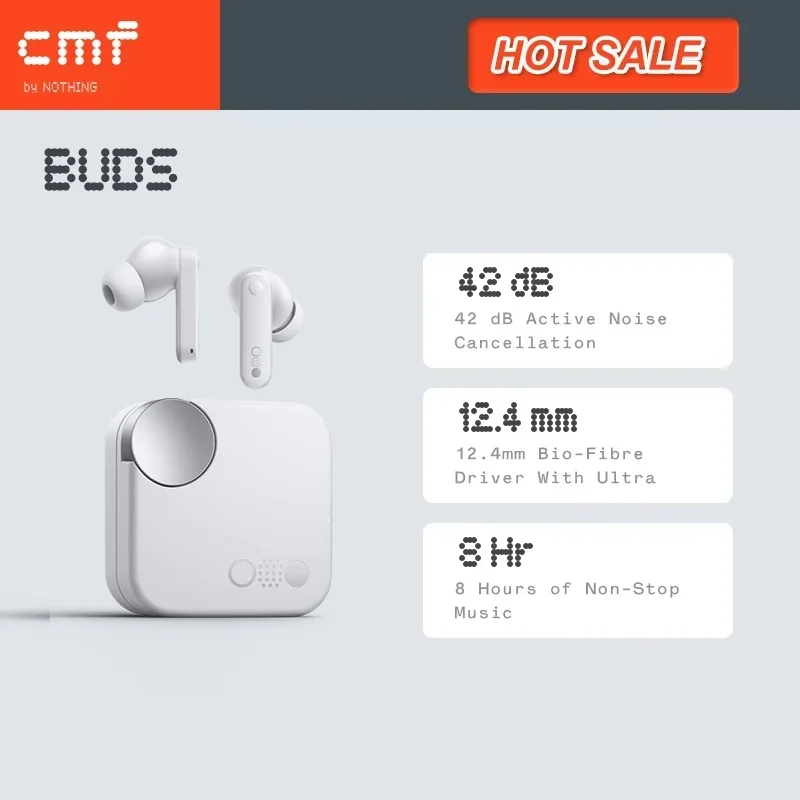 Global Verison CMF by Nothing Buds  with 42 dB ANC Active Noise Cancellation with Transparency Mode  IP54 Bluetooth 5.3