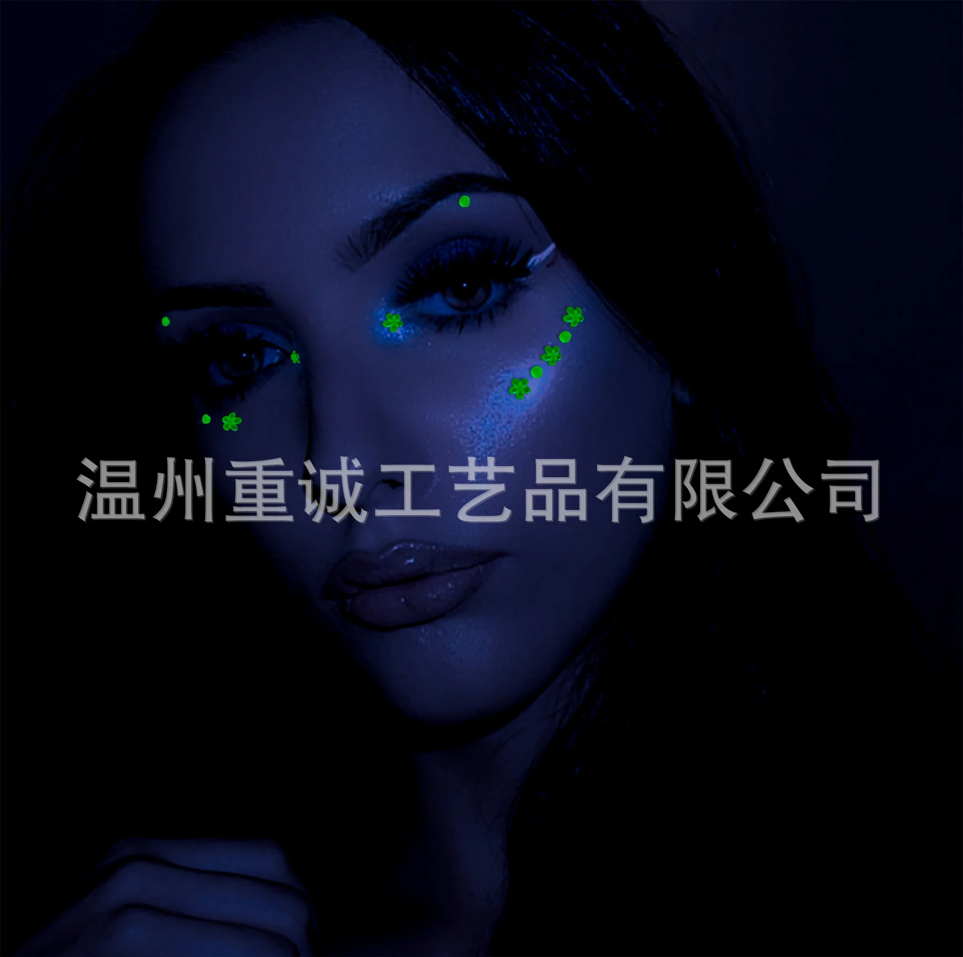 Glow in The Dark Face Rhinestones Self Adhesive Resin Gems for Forehead Third Eye Stage Makeup Party Decor view 3