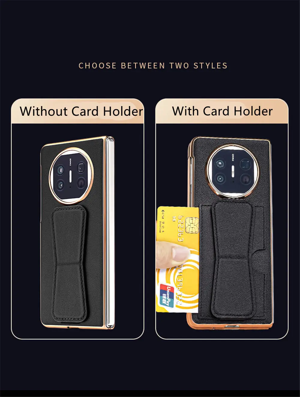 Custodia sottile in vera pelle di vacchetta per Huawei Mate X5 X3 custodia per cinturino in pellicola di vetro