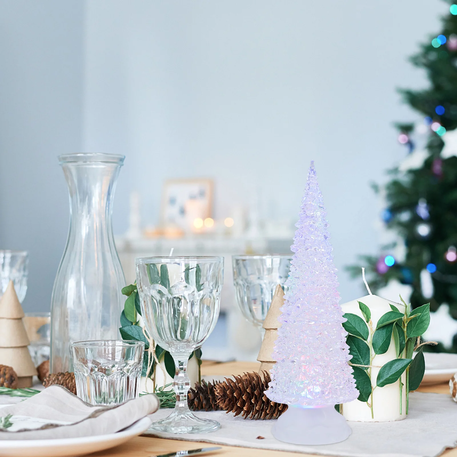 1 قطعة LED شجرة عيد الميلاد ضوء الليل الكرتون الاكريليك مصباح السرير سطح المكتب ديكور ضوء الليل الملونة للمنزل عيد الميلاد مصباح غرفة النوم