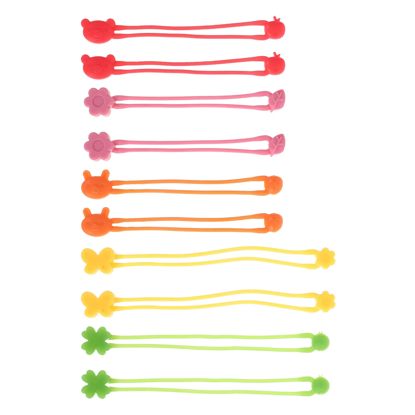 Bandes en silicone flexibles, corde de fixation multifonctionnelle pour sac à lunch, sangles de fixation lavables et réutilisables, 10 pièces