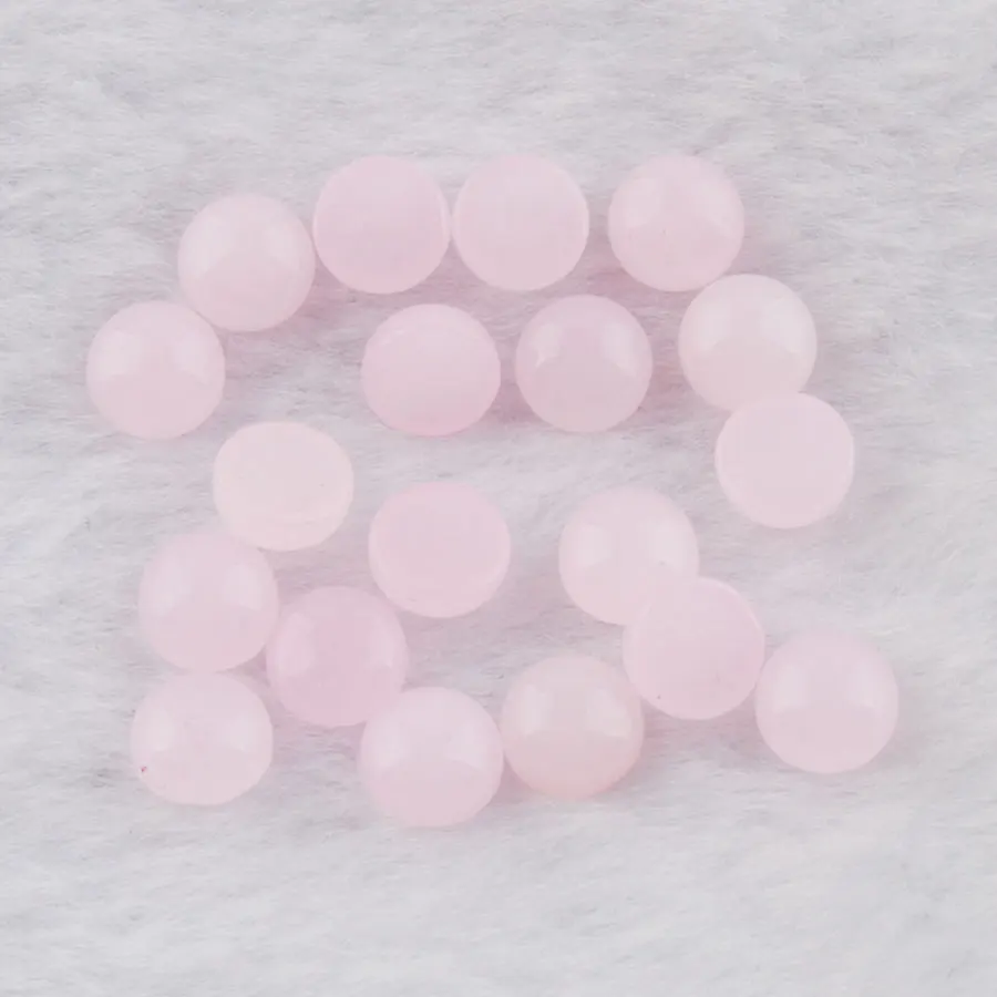 

20Pcs Natural Rose Quartzs gem Stone 6mm Round Cabochon CAB Pink Crystal Beads No Hole For Jewelry Making TU3283