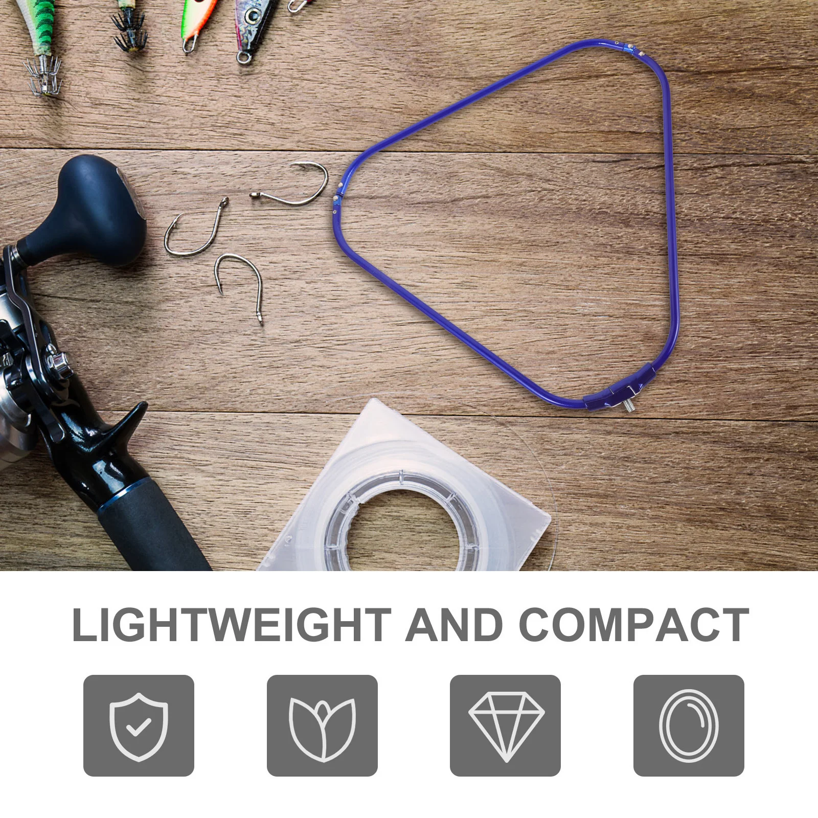 

Compact Aluminum Alloy Fishing Net Triangular Frame Folding Design Rustproof Strong for Landing Dip Nets Mesh Accessories