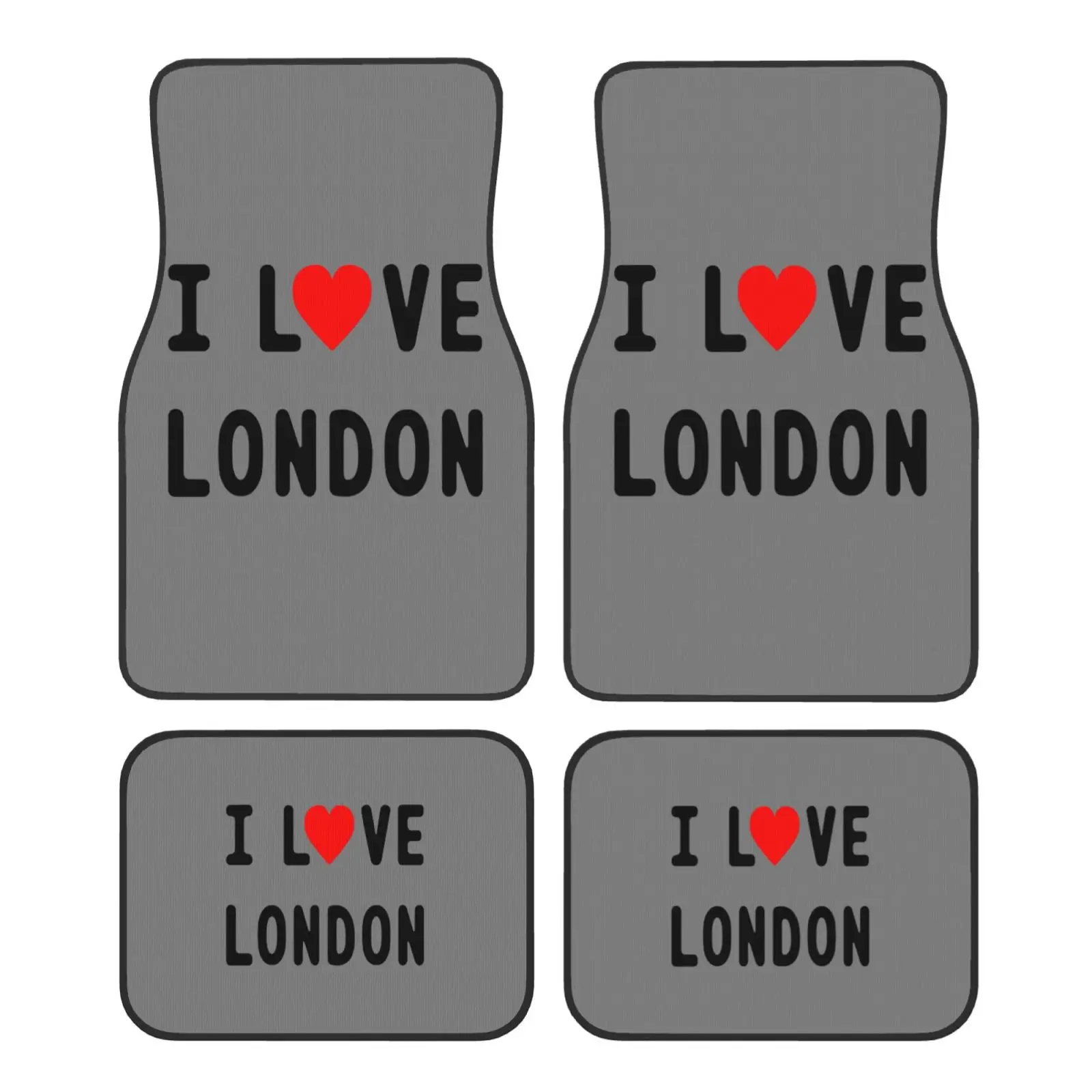 

Автомобильные коврики с текстовым принтом I Love London, нескользящие ковры, передние и задние автомобильные коврики для ног, набор из 4 предметов, автоаксессуары, декор