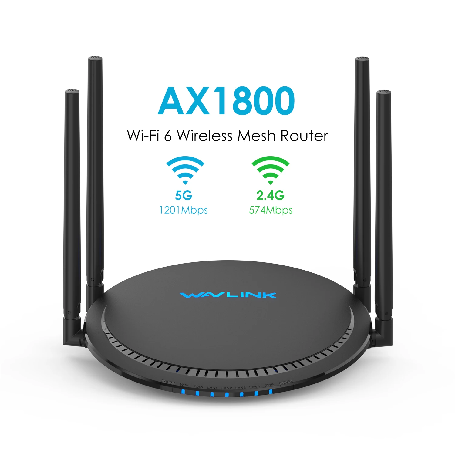 Wavlink – répéteur double bande wi-fi AX1800, 6 Mesh, 5GHz, Gigabit, pour maison/routeur/routeur/routeur/amplificateur de Signal, ue