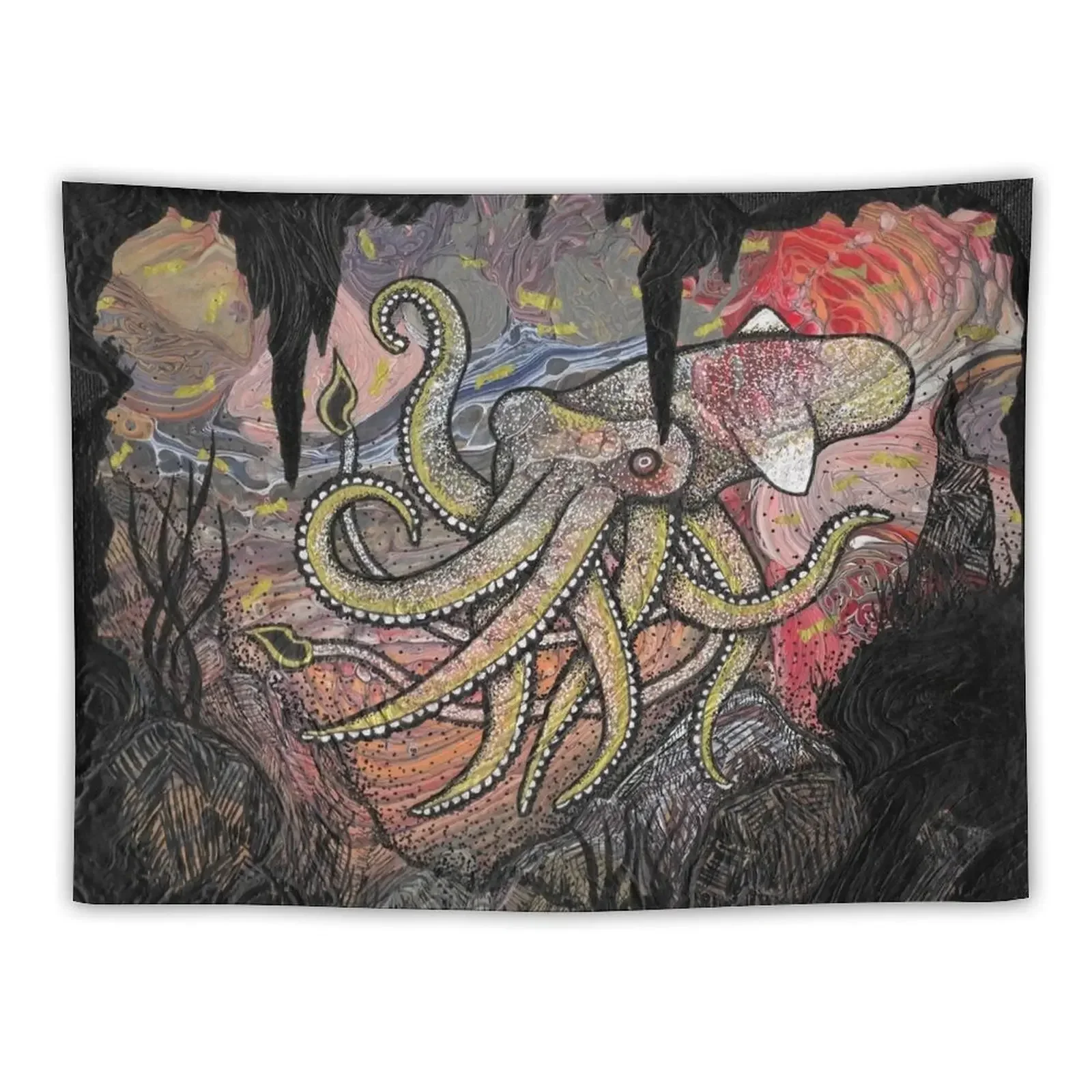 Squid Tapestry Room Decorating Aesthetic On The Wall Decor For Room Outdoor Decor Tapestry