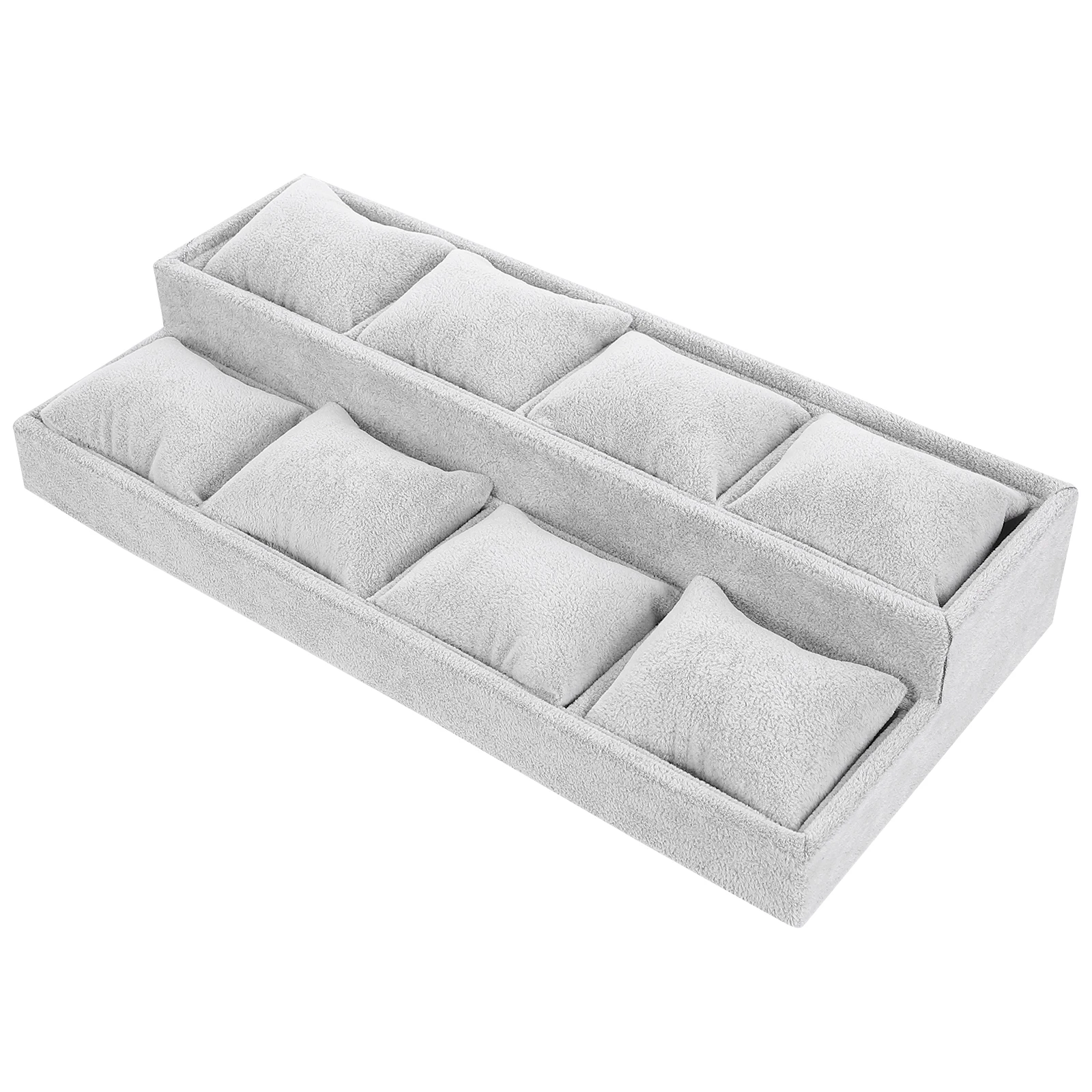 

Display Tray Fabric Watch Bangle Storage ganizer Jewelry Tray Velour Multi Compartment Home Shop Use