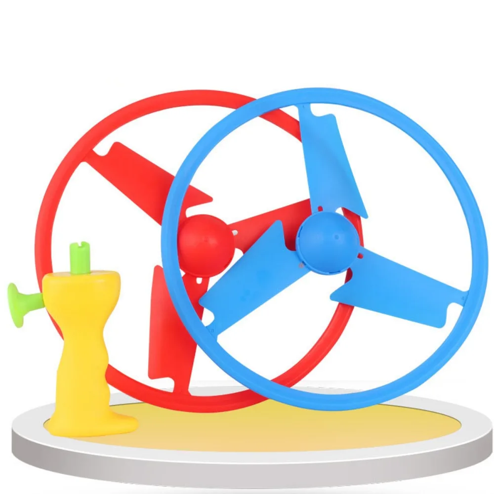 Launcher Spinner Pull Flying Disc Toys Atmosphere Prop Rotating Ripcord Sky Spin Toys Cartoon Educational Dragonfly Toy Kids