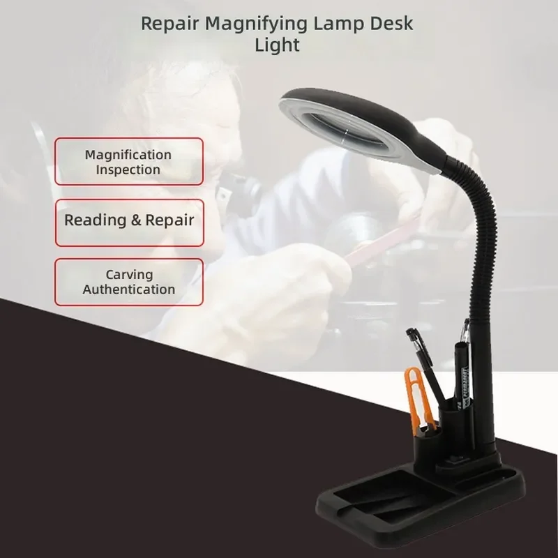 for A808 LED Magnifying Glass Desk Lamp Welding Lighting Long Life Energy Saving Electronic Maintenance Work Light