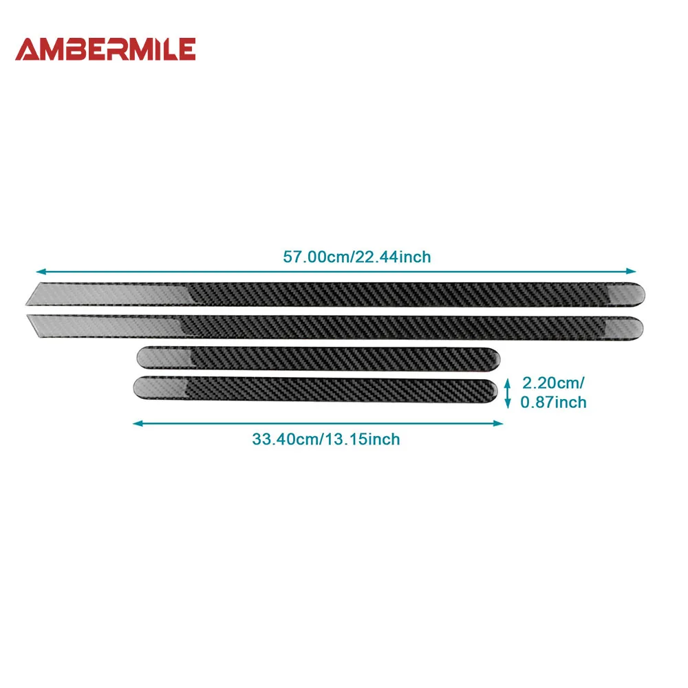 For Mini S F66 F67 2024 2025 Car Door Decorative Strips Interior Sticker Real Soft Carbon Fiber Panel LHD RHD