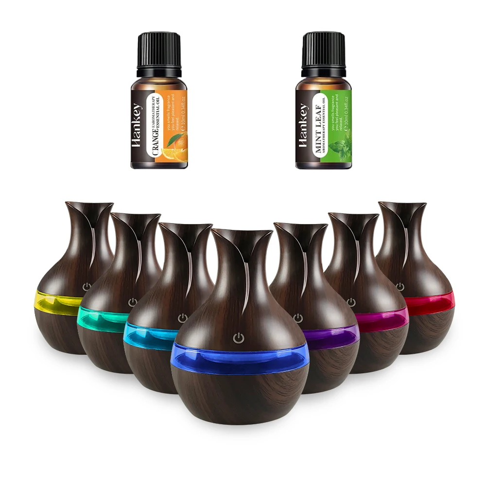 

Diffuser For Home Wooden Humidifier 300ml USB Diffuser with 2 Essential Oils Stylish Compact for Office Travel