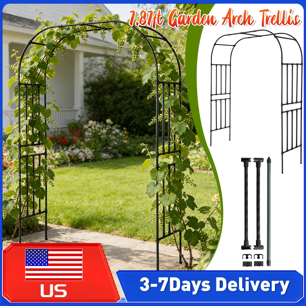 

Металлическая садовая арка-пергола 2,4 м для вьющихся растений и цветов, для декора свадеб и вечеринок, новинка 2026 года ﻿