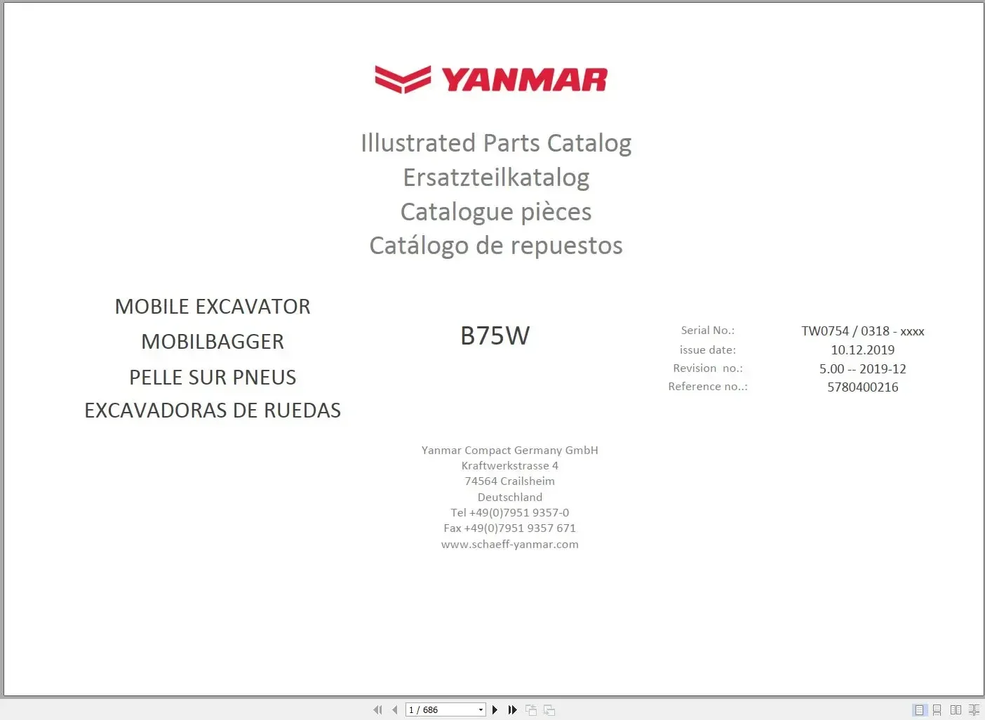 

Yanmar Все модели 13,0 ГБ PDF-оператор Запчасти Руководства по обслуживанию и проводка Гидравлические диаграммы