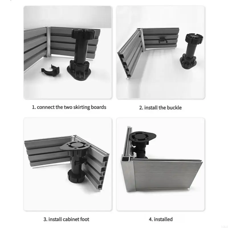 Cabinet Stabilizing Stands Adjustable Height Home Legs Durable Plastic Base Quick Fitting Without Tool for Wobbly Cabinets Y5GB