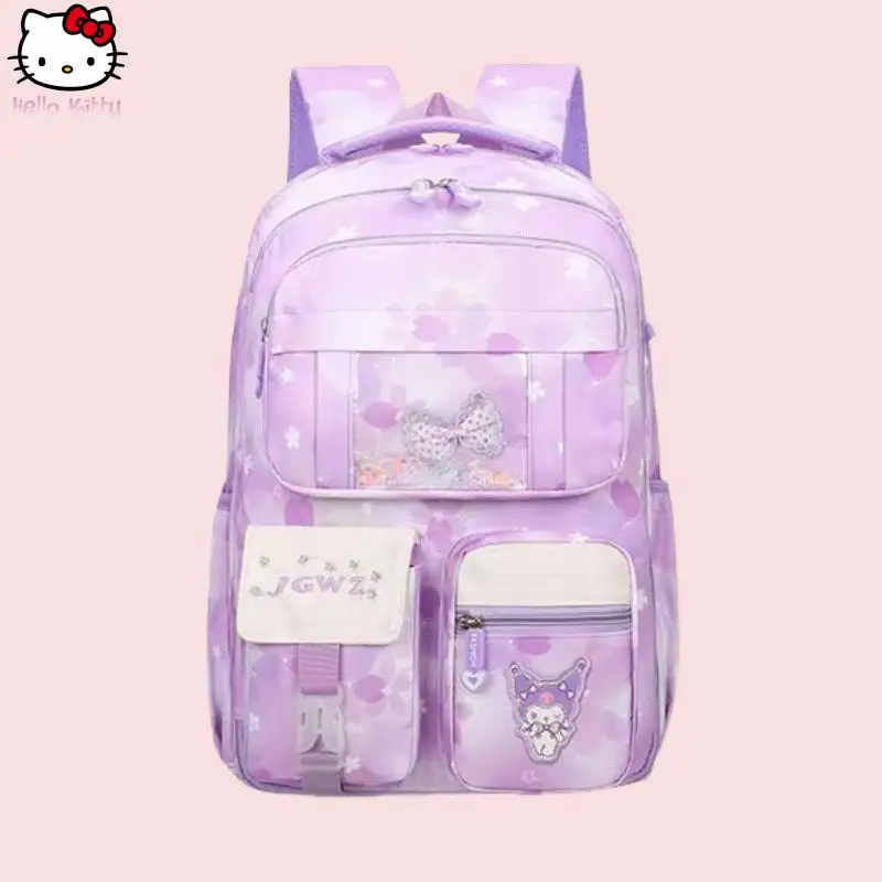 

Kawaii Sanrio новый студенческий рюкзак Kuromi с героями мультфильмов аниме большой емкости легкий защитный рюкзак для позвоночника с несколькими карманами милый школьный рюкзак