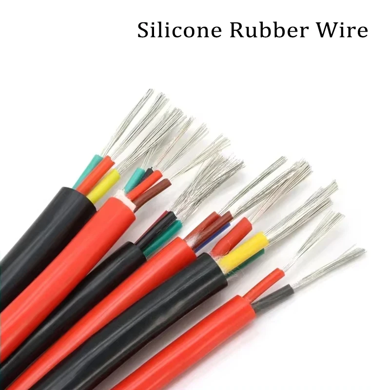 

1/5Meters Sq 0.3/0.5/0.75/1/1.5/2.5/4/6 mm silicone cable 2 3 4 6 Cores Insulated Flexible Copper High Temperature Wire