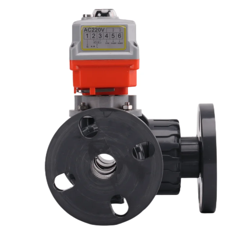

2025 hot sale DN50 100 ANSI JIS Electric Flange Thread UPVC PPH Plastic 3 Way Ball Valve Mini Micro Water Plastic Electric Actua
