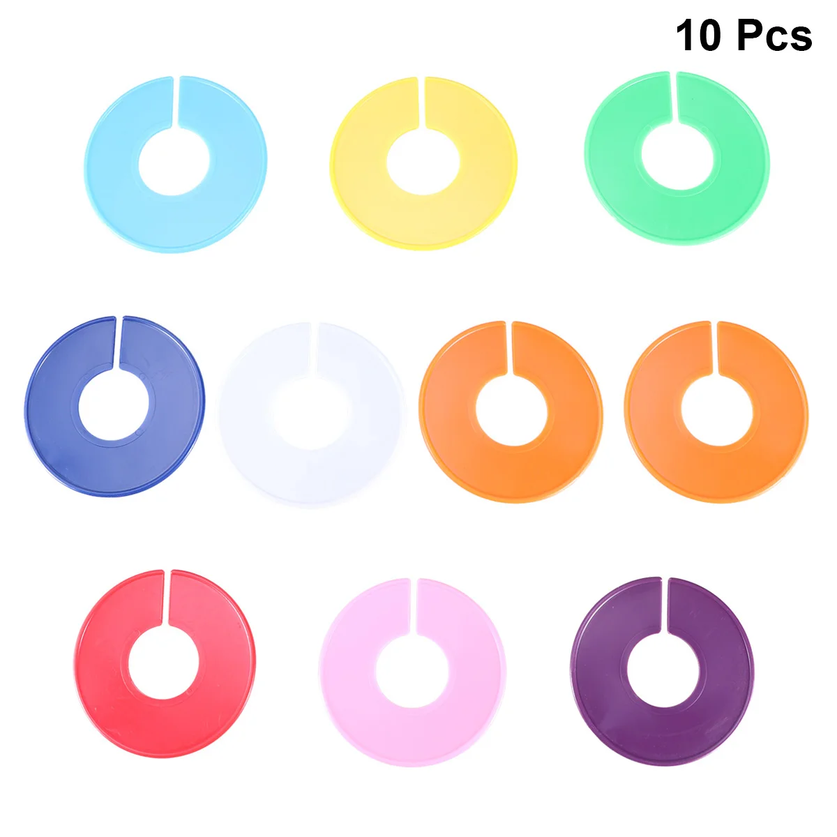 10pcs Plastic Clothes Size Dividers Round Clothing Hanger Circle for Store Market (Mixed Colors)