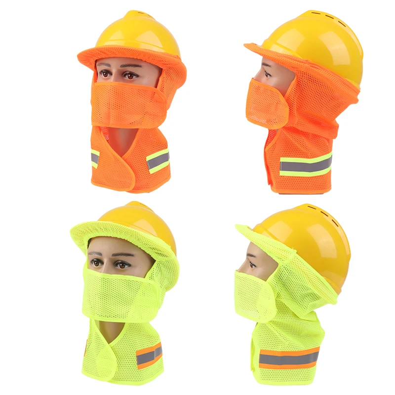 Summer Sun Shade Safety Hard Hat Face Neck Shield Helmet Reflective Stripe Hard Hat Sun Hat Visor For Outdoor Worker