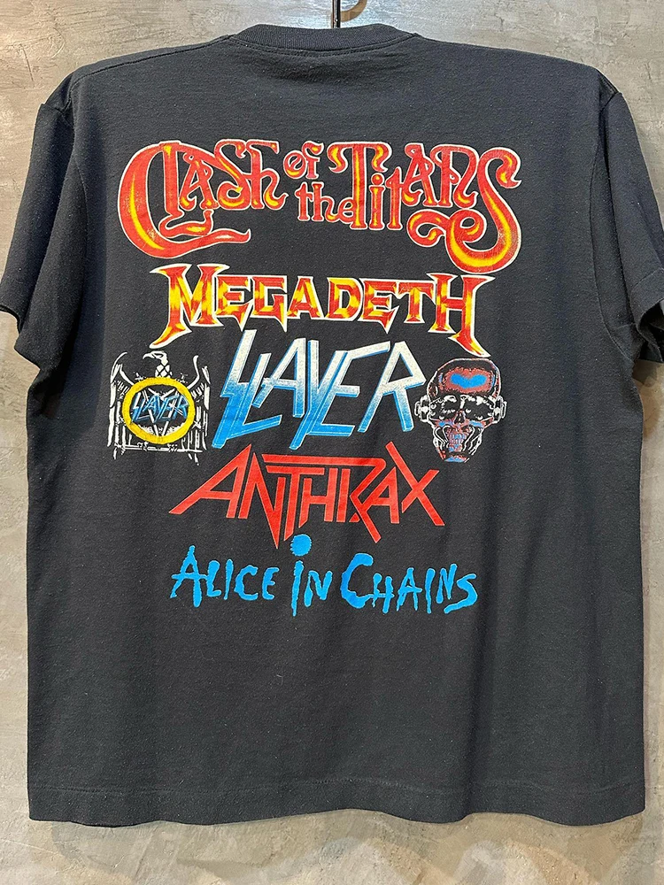 Megadth American Slayer Retro Anthrax Trend Alice Prisoner Band Unisex Short Sleeve T-Shirt Cotton Youth Summer Fashion