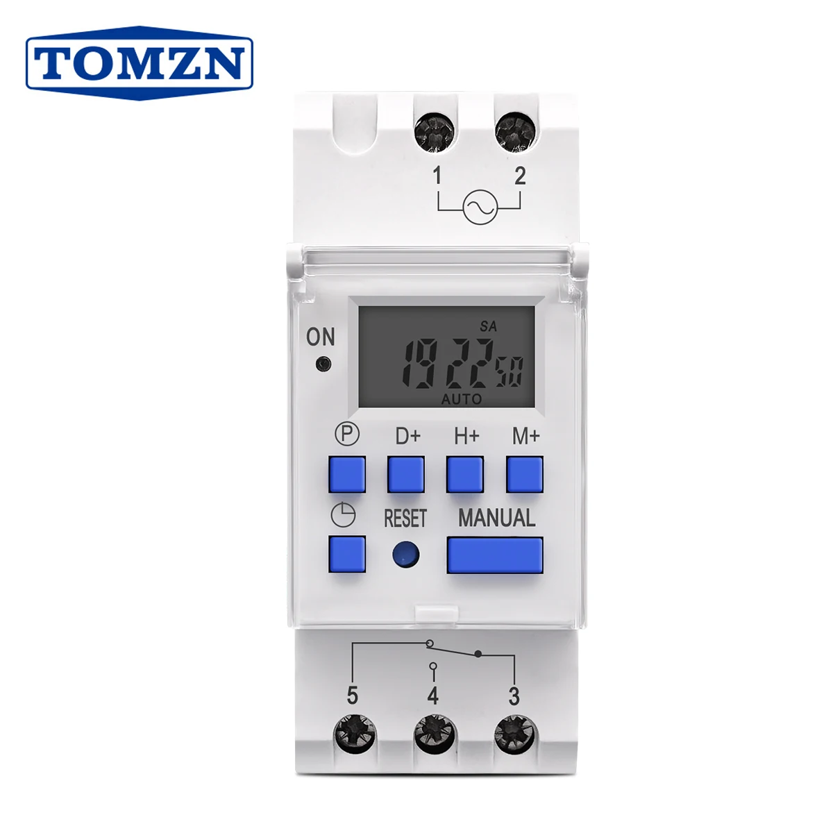 TOMZN AC 220V 230V 12V 24V 48V 16A 1NO 1NC Din Rail single phase Weekly 7 Days Programmable Digital TIME SWITCH Relay Timer