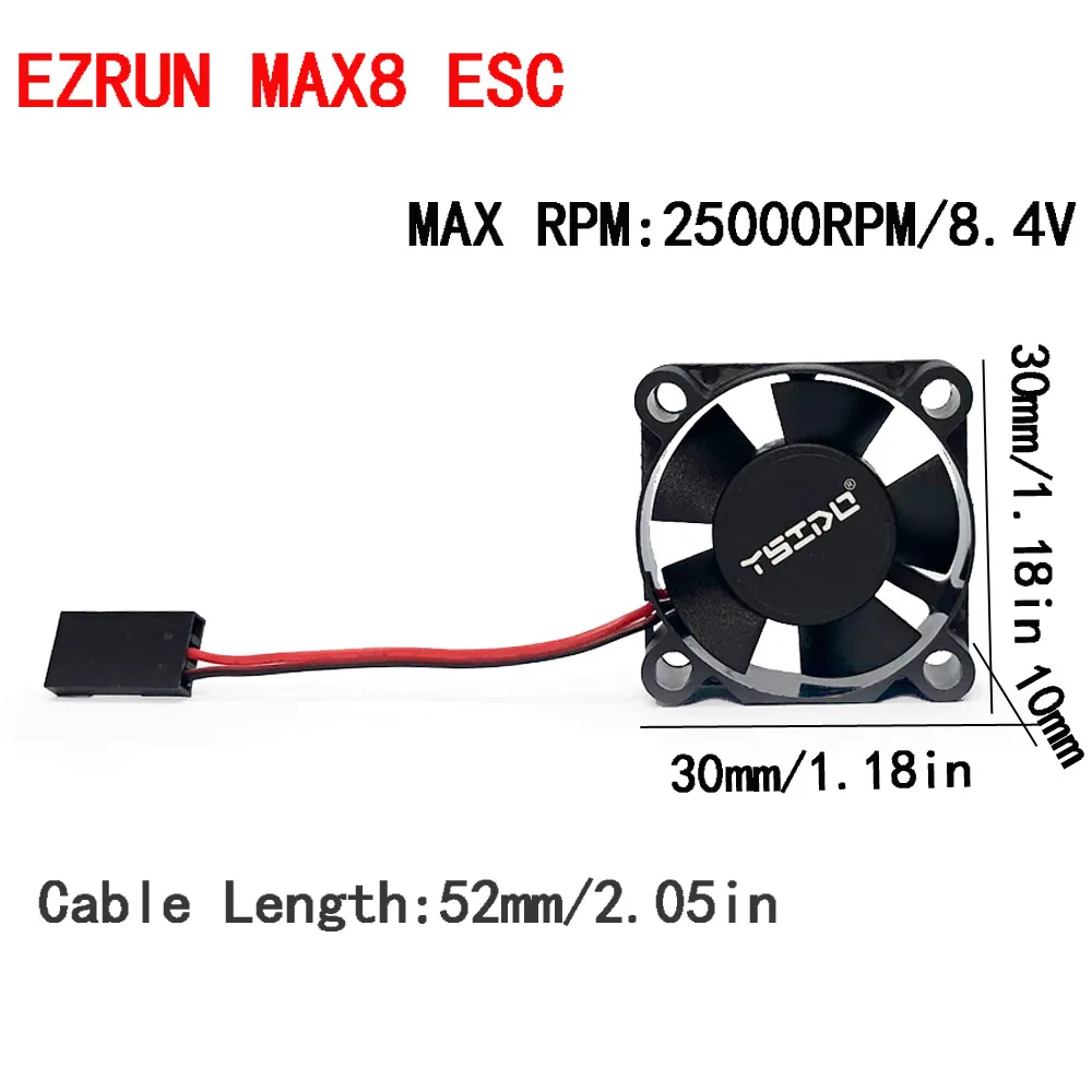 YSIDO 4510 3510 3010 2510 Upgrade Motor ESC Cooling Fan for 1/8 1/10 RC Car Hobbywing EZRUN MAX5 MAX6 MAX8 ARRMA BLX ESC