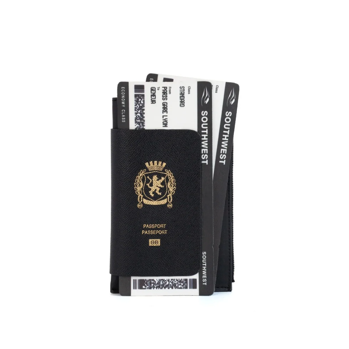 المألوف الأسود حامل جواز السفر عملة بطاقة المحفظة حقيبة كتف مفردة الرقبة حزام تذكرة حامل المدمجة أنيقة 2025 وصول جديد #2