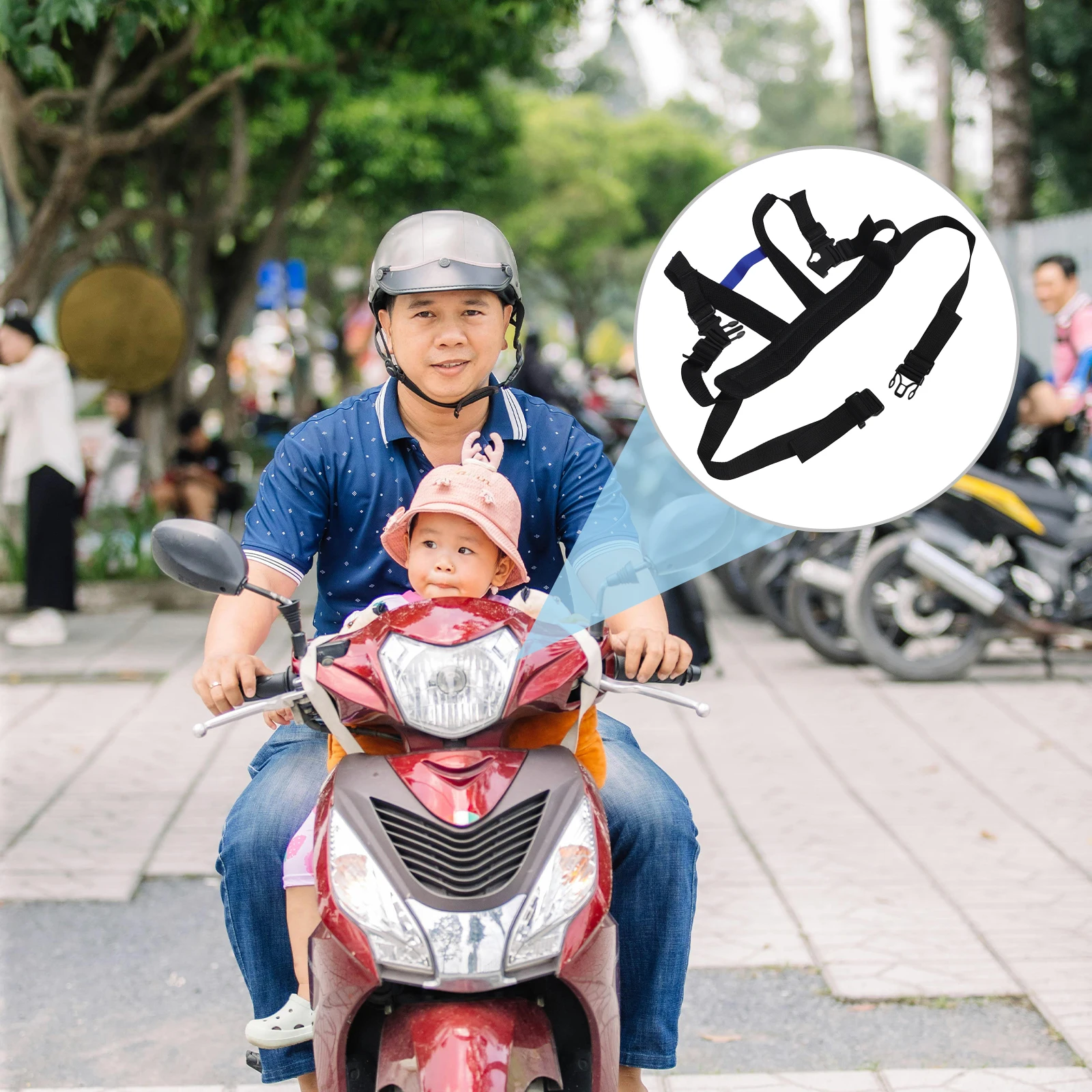 

Adjustable Motorcycle Vest Oxford Cloth Bike Seat Toddler Pedal Design Electric Riding for