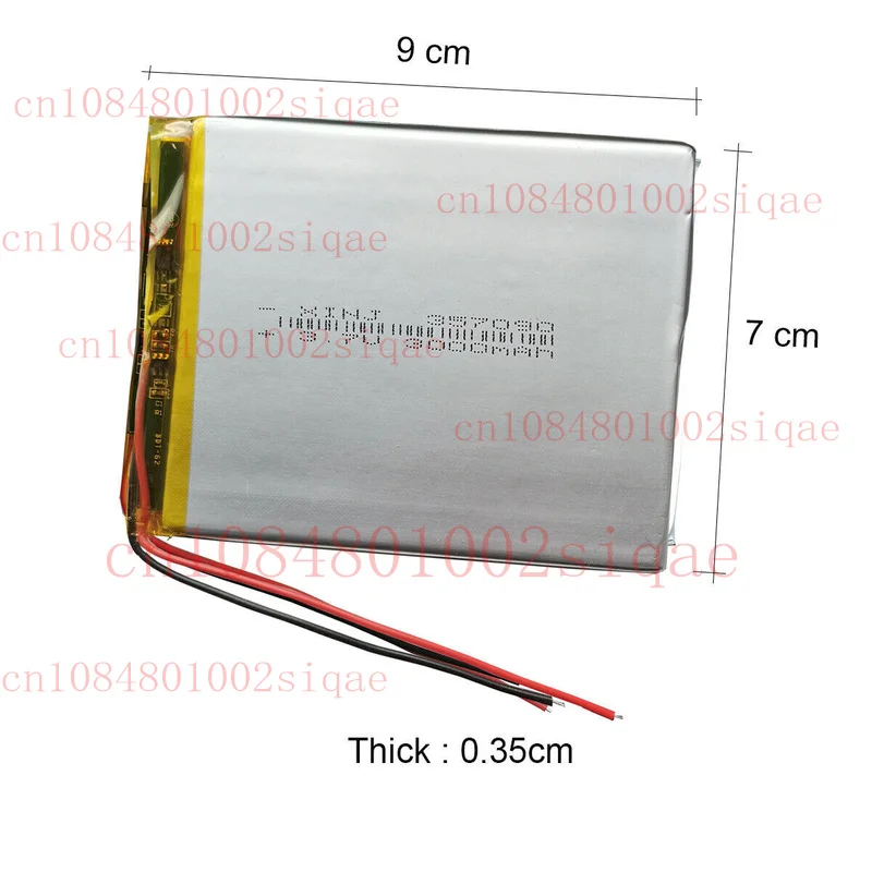 3.7V 3000mAh 11.1Wh Batería recargable de polímero de litio Li Lipo 357090 JST 2Pin Plug WYORESY