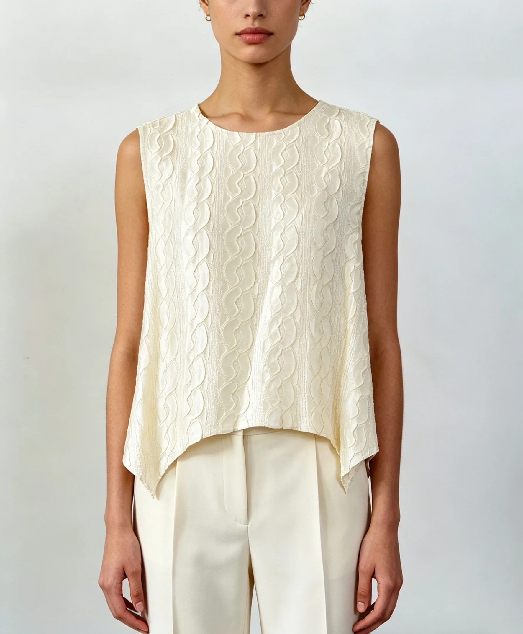YUDX Miyake Pleated Women Sleeveless Loose Blouse Solid Color Casual Summer Vacation Chic Elegant Breathable Top New Collection