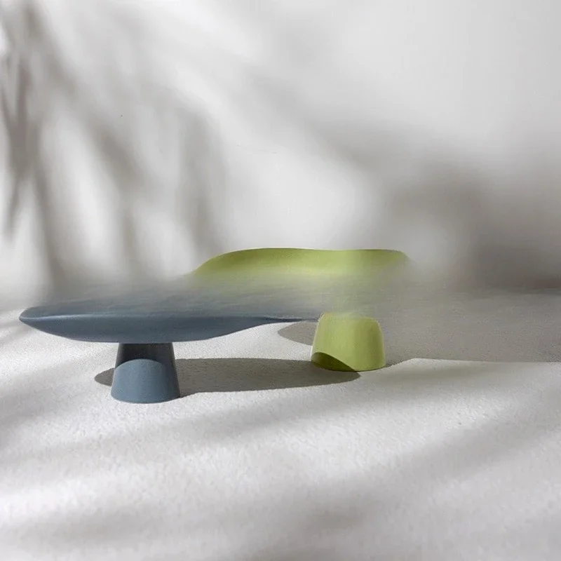 

powder, ceramic tall feet, fruit plate Nordic soft decoration model room, jewelry home entrance, handicraft ornaments