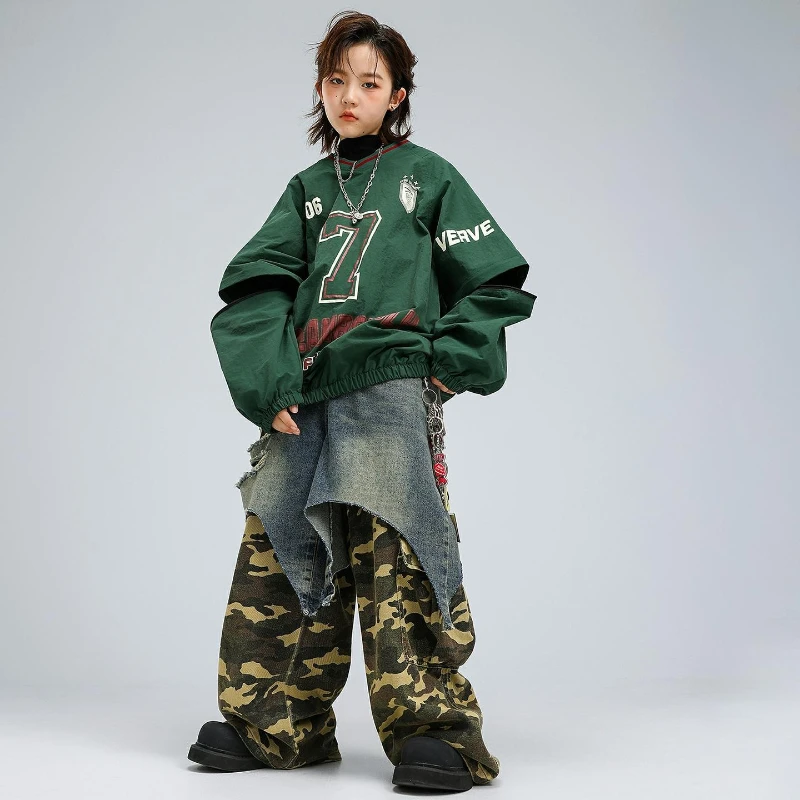 

Boys Streetwear Hip Hop Loose Sweatshirt Baggy Pants Outfits Cool Tracksuit Group Street Dance Stage Performance Clothes Sets