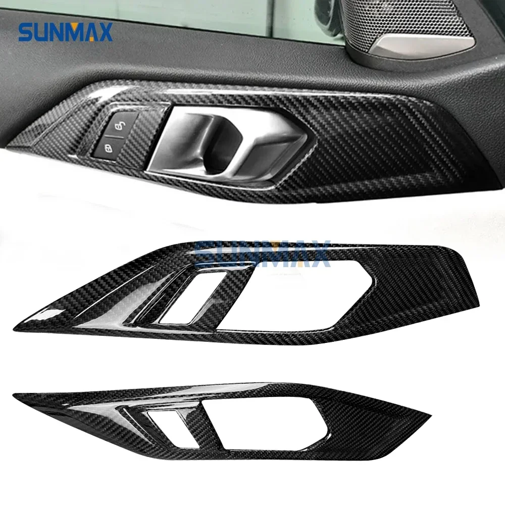 Car Accessories Real Carbon Fiber Interior Door Handle Panel Trim Cover For 4 Series G22 G23 G82 430i M4