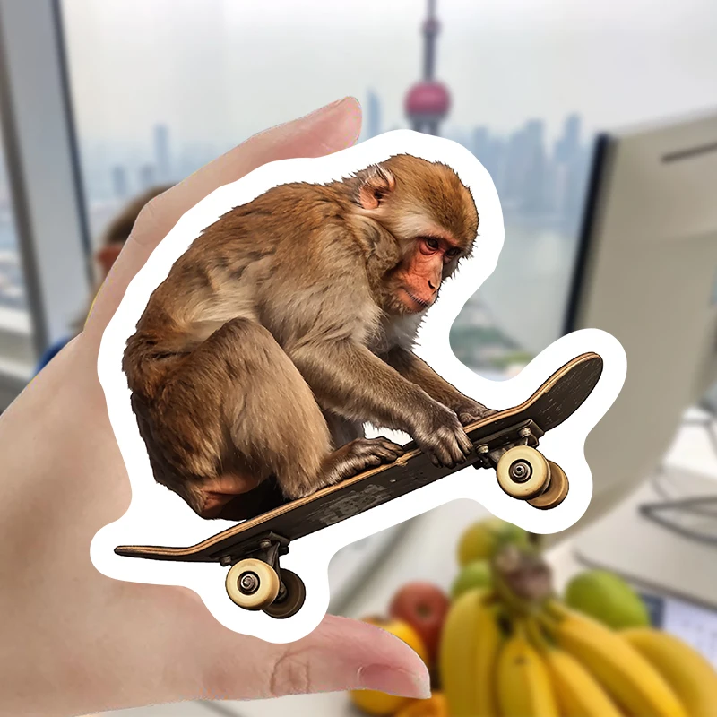 55pcs cute real monkey stickers new DIY unique animal accessories interesting mug car room sticker festival  gift accessory