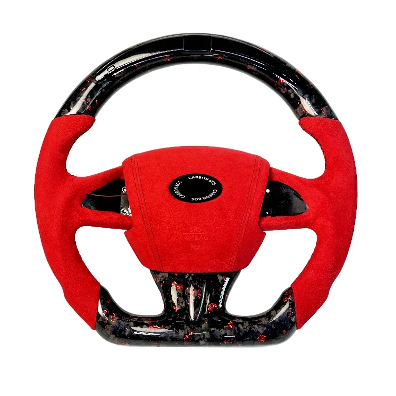 LED Red Suede Forged Carbon Fiber Steering Wheel For Infiniti Q50L Q60 Q50 Car Steering Wheel