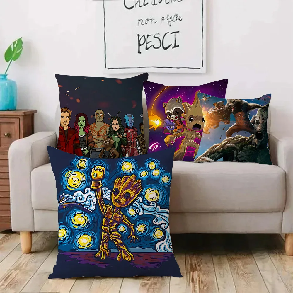 Guardians of the Galaxy  Pillow Covers Cartoon Sofa Decorative Home Double-sided Printing Short Plush Cute Cushion Cover