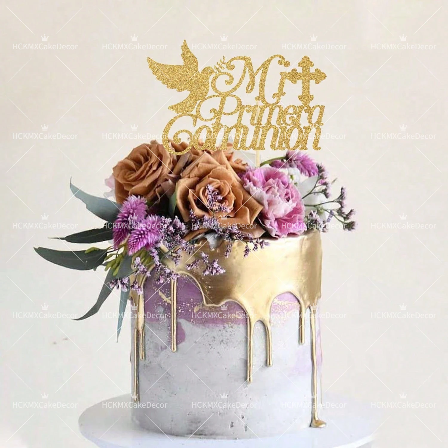 3 Stück/6 Stück goldene Papierkreuz-Kuchendekorationen für Taufe und Kommunion, für Babyparty, Geburtstag, Taufe, Party, Kuchen, Dessert-Dekoration – Detail 5