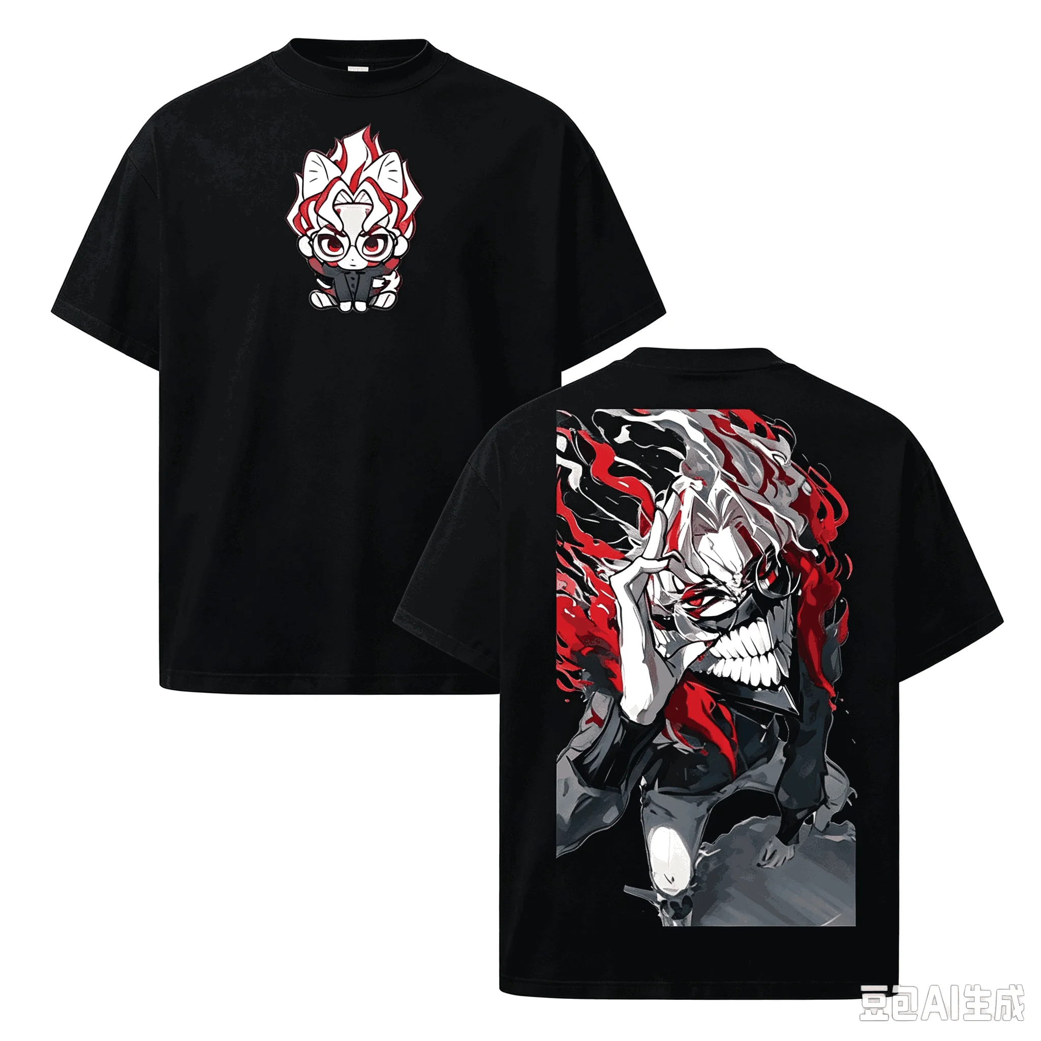 Summer Hot Sale Anime Dandadan Okarun Q Version Front & Berserk Form Back Print T-Shirt Y2K Men Women Harajuku Trendy T-shirt